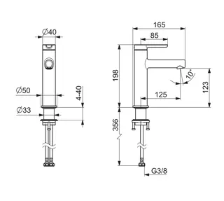 EHM Waschtisch-Batt. HANSADESIGNO Style 5188 Ausld. 125 mm DN15 chr – Bild 3