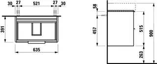 Laufen WTU BASE 391x635x515 2 Schubl m.Griff f.WT H810284 weiß glzd – Bild 2