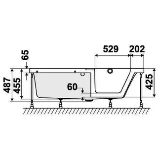 DS Badewanne m.ent. TEin rechts, DZ links Stepin Pure 1700x750 Weiß Glanz – Bild 4