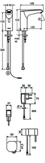 SCHELL Waschtisch-Arm. XERIS E HD-K, Elektron. Kaltwasser, UP-Netzteil, mid, chrom – Bild 2