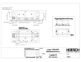 Hoesch WP Largo 3691&Laola II Whirl+Air Weiß/verchromt/Motor re./li. – Bild 2