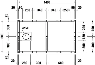 Duravit Fußgestell für Duschwanne Tempano 1400x800mm – Bild 3