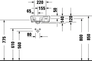 Duravit Handwaschbecken DuraStyle, Weiß 360x220mm,o.ÜL,m.HLB,HL rechts,Bef.inkl. – Bild 5