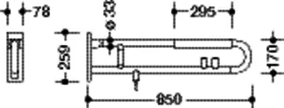 HEWI SK-Griff, drehb., matt, E-Ausf., FKT/WC-Spülung/Armp., L:850mm reinweiß – Bild 5