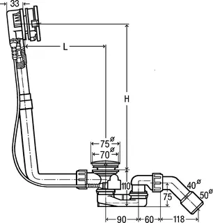 Viega Ab-und Überlauf Multiplex Trio 6161.50 in 560mmxDN40/50 verchromt – Bild 4