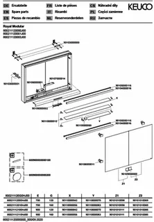 Keuco Royal Modular 2.0 SPS, bel. 80021, Vorb,2Steckd,sb-elox,1200x700x120mm – Bild 3