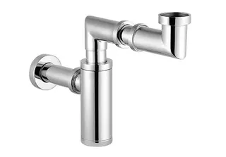 VitrA Raumspar-Siphon Zubehör Abgangsrohr und Rosette Metall + Chrom
