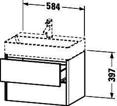 Duravit WTU XSquare 397x584x390mm 2 Schubk., Graphit Matt – Bild 2
