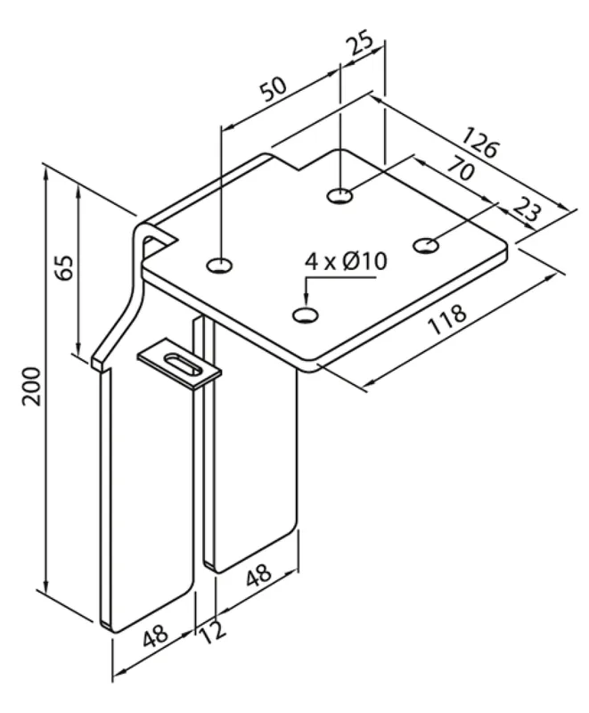 Zehnder Zubehör Bankträger ZRV324-324/1 weiß RAL 9016
