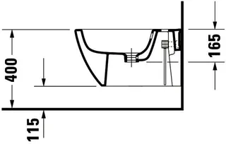 Duravit Wand-Bidet 540mm Happy D.2,Anthrazit/ Anthrazit Matt, m. ÜL, HLB, 1 HL, WG – Bild 4