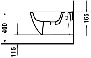 Duravit Wand-Bidet 540mm Happy D.2,Anthrazit/ Anthrazit Matt, m. ÜL, HLB, 1 HL – Bild 4