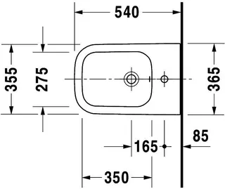 Duravit Wand-Bidet 540mm Happy D.2,Anthrazit/ Anthrazit Matt, m. ÜL, HLB, 1 HL – Bild 5