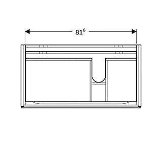 Geberit Xeno2 Unterschrank f. Waschtisch m. Ablg. links m. 2 Schubl., 88x53x46,2cm, sculturagrau – Bild 5