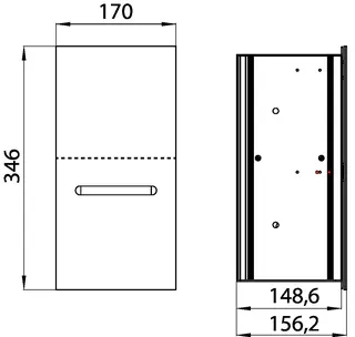Emco WC-Papier-Modul asis 2.0 27421 Unterputz, Anschlag rechts 346 mm optiwhite – Bild 3