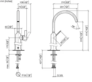 Dornbracht Waschtisch-Einhandbatterie mit erhöhtem Standfuß VAIA 33534809 Chrom – Bild 3