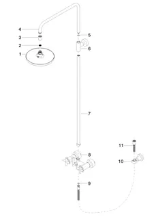 Dornbracht Shower Pipe ohne Handbrause TARA 26633892 220 mm Chrom – Bild 3