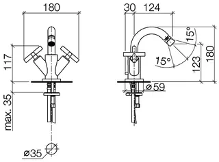 Dornbracht Bidet-Einlochbatterie mit Ablaufgarnitur TARA 24510892 Chrom – Bild 3