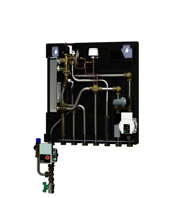Kermi x-net Wohnungsstation S 55 Zirk. FBH-Heizkreis gem. + Heizkörper + TWW-Zirk.