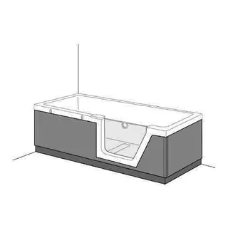 DS S Frt, RüT f. Badewanne StepinPure 3001 001: Weiss Glanz L: 1700xB: 750