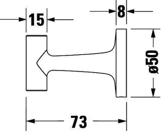 Duravit Starck T Handtuchhaken, Chrom, 50x73x50 – Bild 2