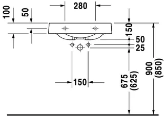 Duravit Waschtisch Architec 575 mm o.ÜL, m.HLB, HL links, weiß – Bild 2