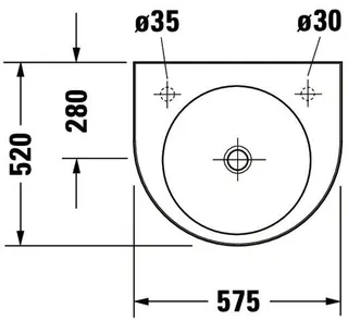 Duravit Waschtisch Architec 575 mm o.ÜL, m.HLB, HL links, weiß – Bild 3