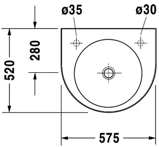 Duravit Waschtisch Architec 575 mm o.ÜL, m.HLB, HL links, weiß – Bild 4