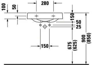 Duravit Waschtisch Architec 575 mm o.ÜL, m.HLB, HL links, weiß – Bild 5