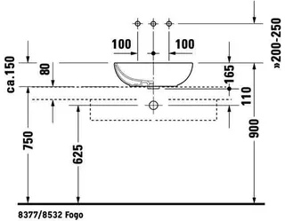 Duravit Aufsatzbecken 2nd floor Foster 495 mm mit ÜL ohne HLB, weiß – Bild 2