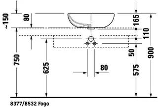 Duravit Aufsatzbecken 2nd floor Foster 495 mm mit ÜL ohne HLB, weiß – Bild 4