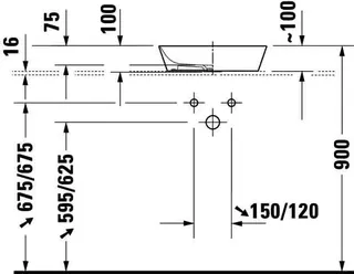 Duravit Aufsatzbecken Cape Cod 430mm Weiß Seidenmatt, o.Überlauf, o. Hahnlochbank – Bild 5