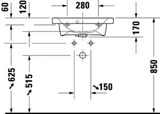 Duravit Möbelwaschtisch Compact DuraStyle 550mm, m.ÜL, m.HLB, weiß – Bild 2
