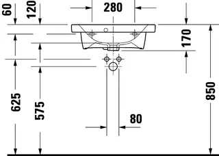 Duravit Möbelwaschtisch Compact DuraStyle 550mm, m.ÜL, m.HLB, weiß – Bild 3