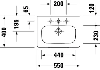 Duravit Möbelwaschtisch Compact DuraStyle 550mm, m.ÜL, m.HLB, weiß – Bild 4