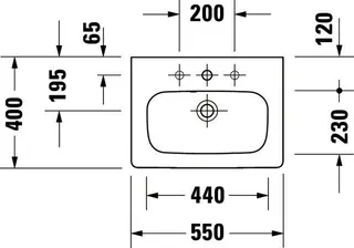 Duravit Möbelwaschtisch Compact DuraStyle 550mm, m.ÜL, m.HLB, weiß – Bild 5