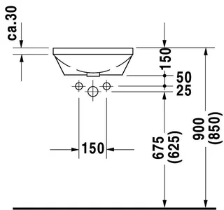 Duravit Einbauwaschtisch Architec 400 mm EB v.unten, ohne ÜL, ohne HLB, weiß – Bild 4