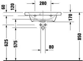 Duravit Möbelwaschtisch DuraStyle 635 mm mit ÜL, mit HLB, weiß – Bild 2