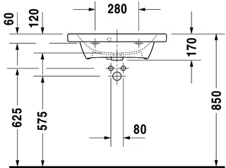 Duravit Möbelwaschtisch DuraStyle 635 mm mit ÜL, mit HLB, weiß – Bild 3