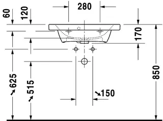 Duravit Möbelwaschtisch DuraStyle 635 mm mit ÜL, mit HLB, weiß – Bild 5