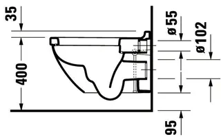 Duravit Wand-WC Starck 3 540 mm Tiefspüler, Durafix, weiß – Bild 5
