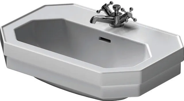 Duravit Waschtisch 1930 600 mm mit ÜL, mit HLB, 1 HL, weiß WonderGliss