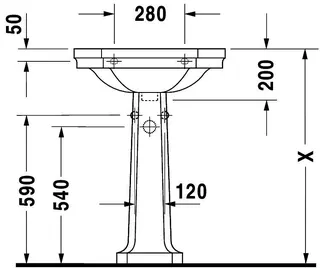 Duravit Waschtisch 1930 600 mm mit ÜL, mit HLB, 1 HL, weiß WonderGliss – Bild 4