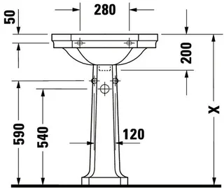 Duravit Waschtisch 1930 600 mm mit ÜL, mit HLB, 1 HL, weiß – Bild 3
