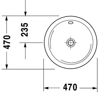 Duravit Einbauwaschtisch Architec 470 mm EB v.ob.,m.ÜL,o.HLB,u.glasiert,weiß – Bild 2