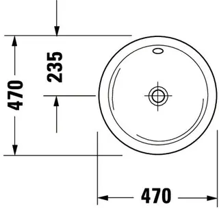 Duravit Einbauwaschtisch Architec 470 mm EB v.ob.,m.ÜL,o.HLB,u.glasiert,weiß – Bild 3