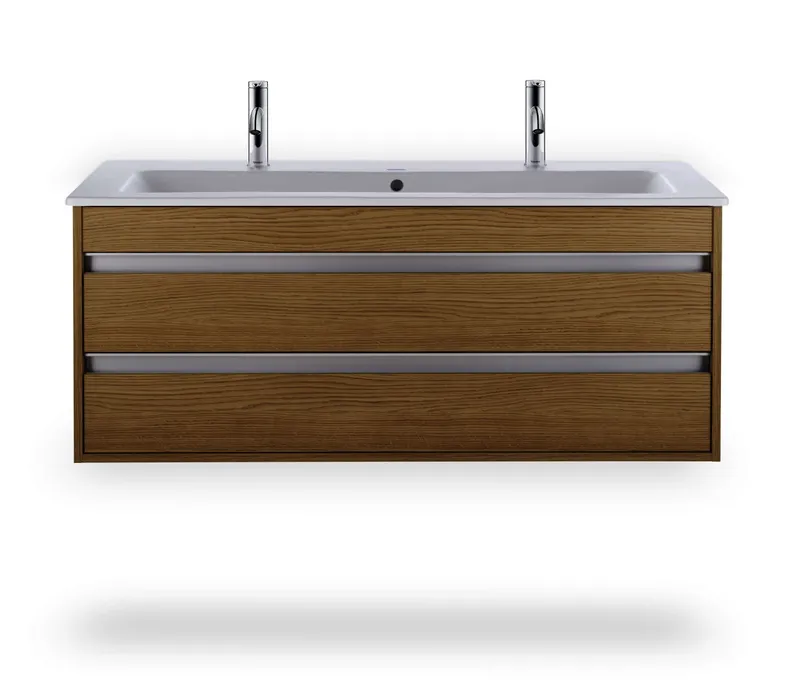 Duravit Möbel-Waschtisch ME by Starck 1230mm m.ÜL, m.HLB, 2 HL, 1 Becken, weiß