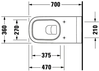 Duravit Wand-WC D-Code Vital 700 mm Tiefspüler, barrierefrei, weiß – Bild 4