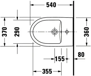 Wand-Bidet Duravit No.1 540mm weiß, m.ÜL, m.HLB, 1HL – Bild 2