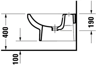 Wand-Bidet Duravit No.1 540mm weiß, m.ÜL, m.HLB, 1HL – Bild 3