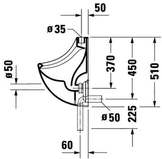 Duravit Design Classics Urinal Jim, Zulauf o. absaugend, o.Deckel, o.Fliege, weiß – Bild 5